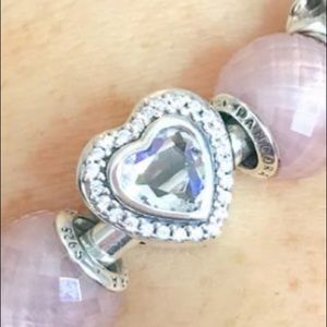 Pandora Sparkling clear heart charm Retired
